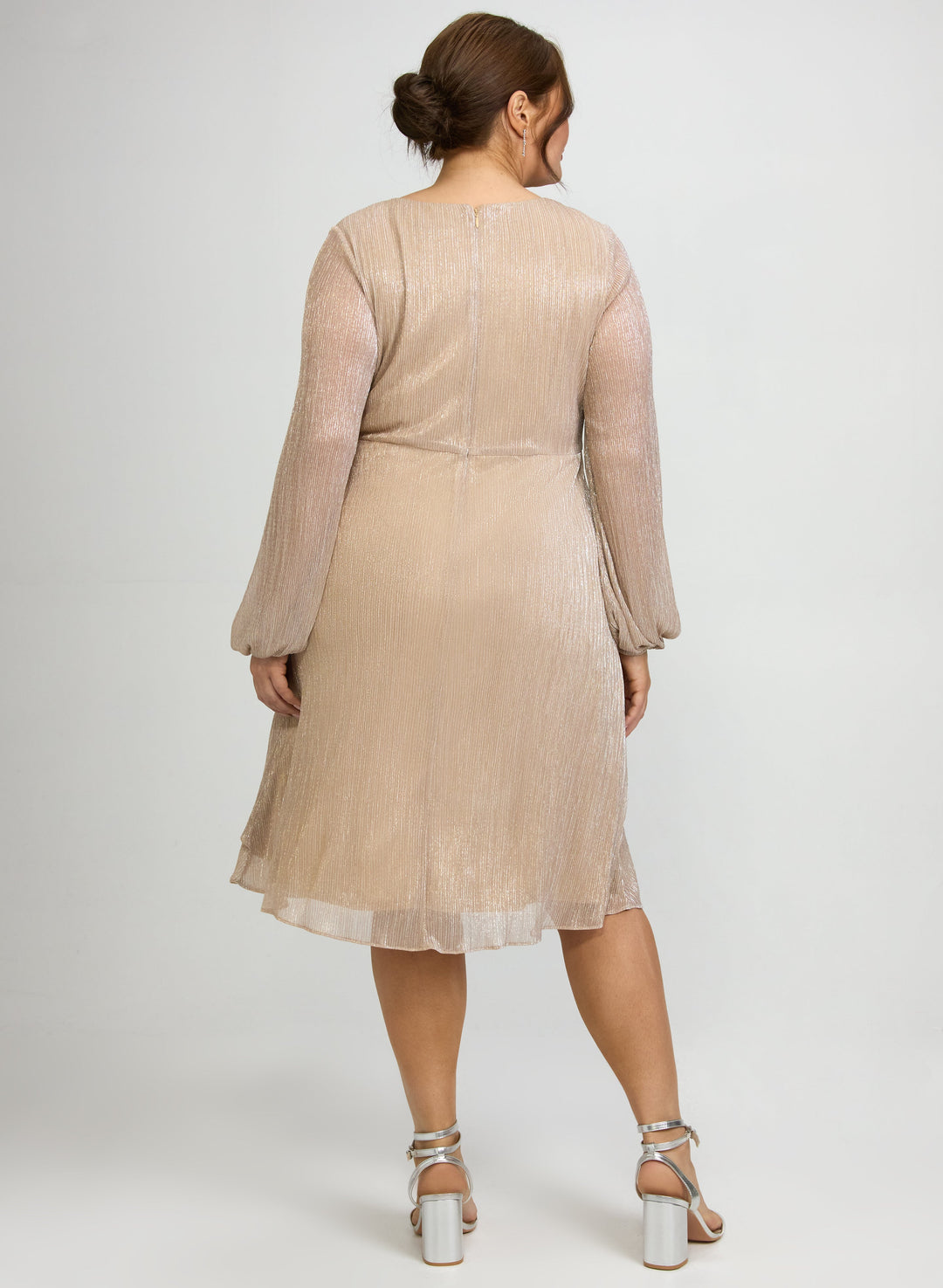 Crinkle Metallic Dress