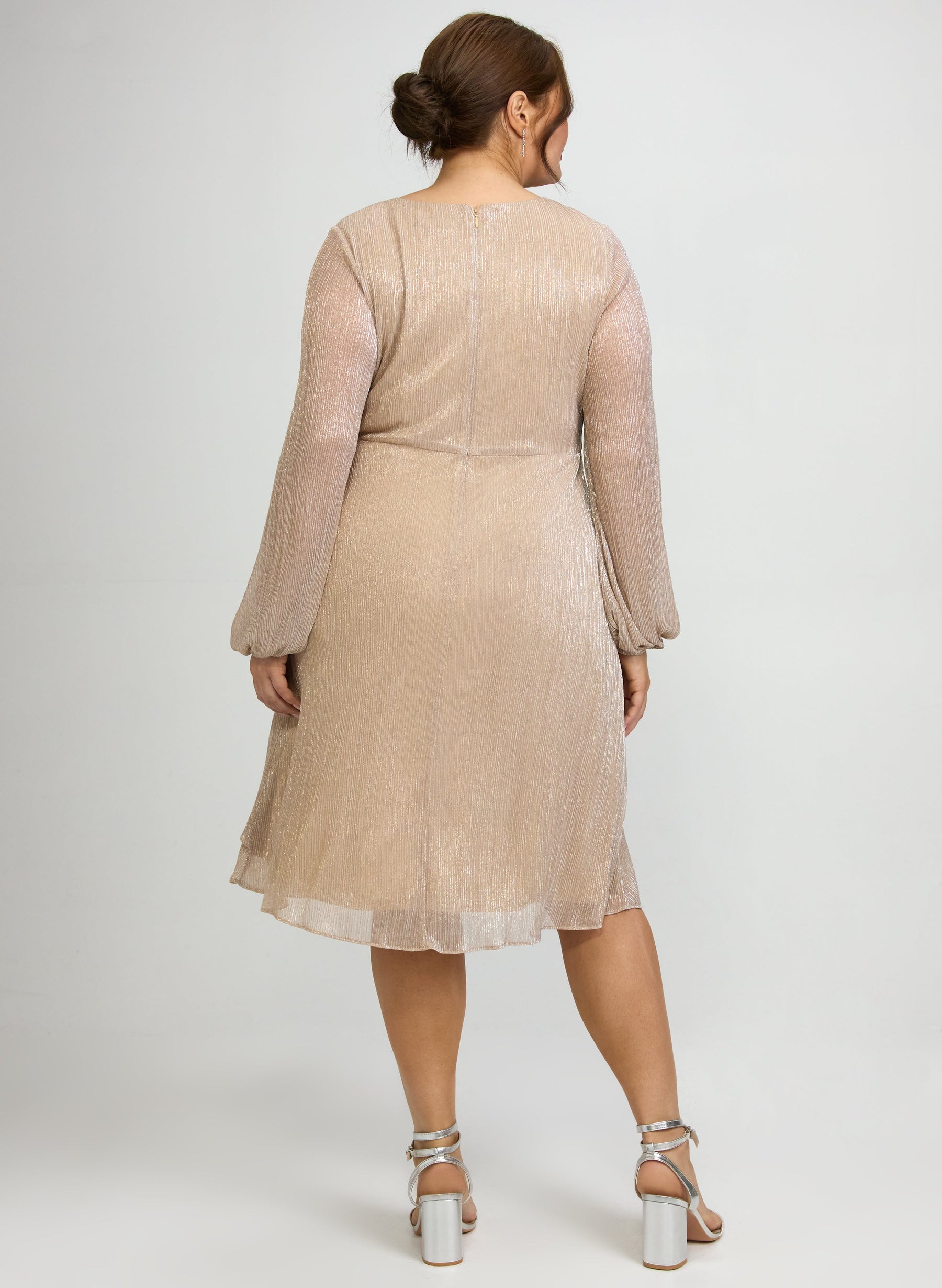 Crinkle Metallic Dress
