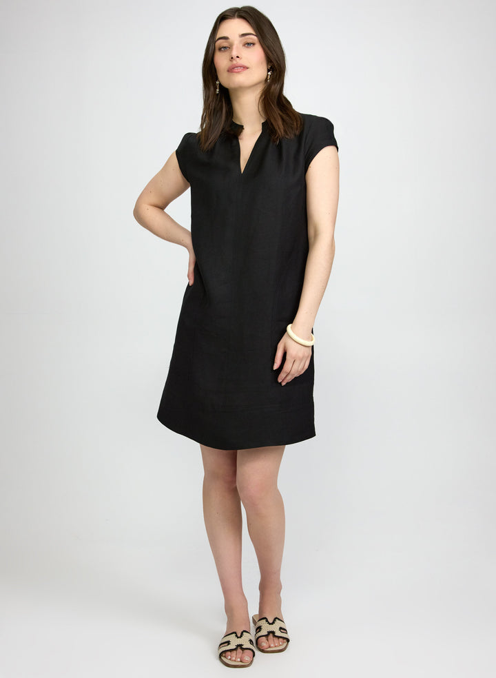 Straight Linen-Blend Dress