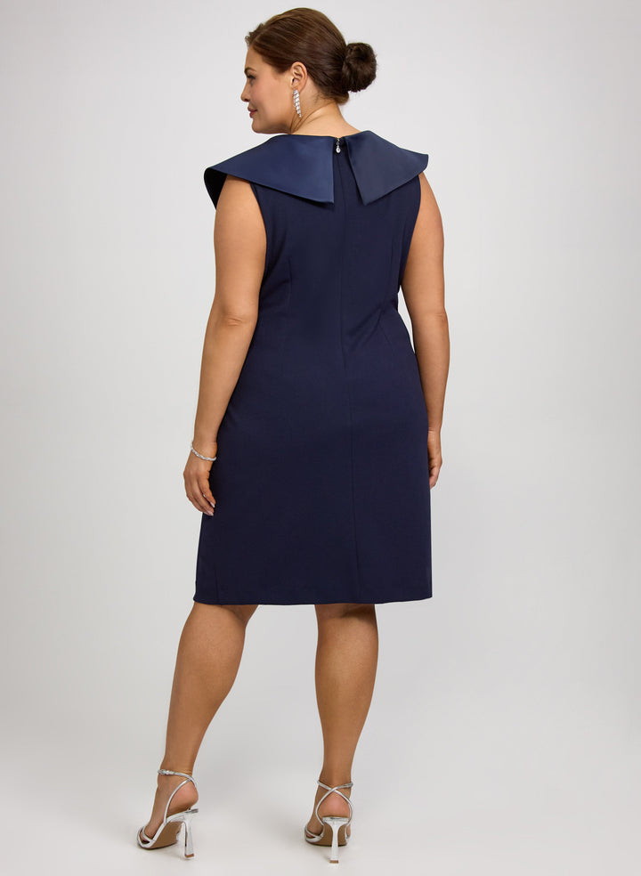Tuxedo Satin Collar Dress