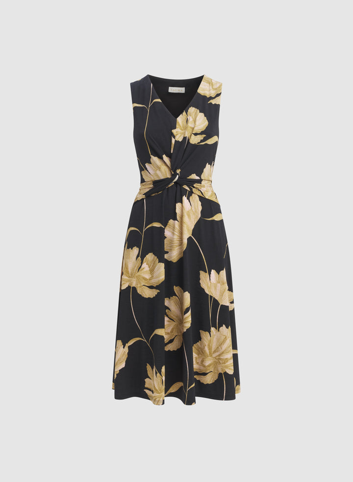 Floral Twist Front Dress