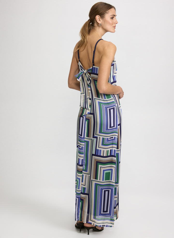 Geometric Halter Neck Dress