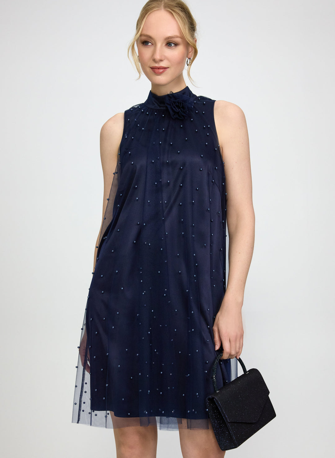 Tonal Pearl Embellished Dress