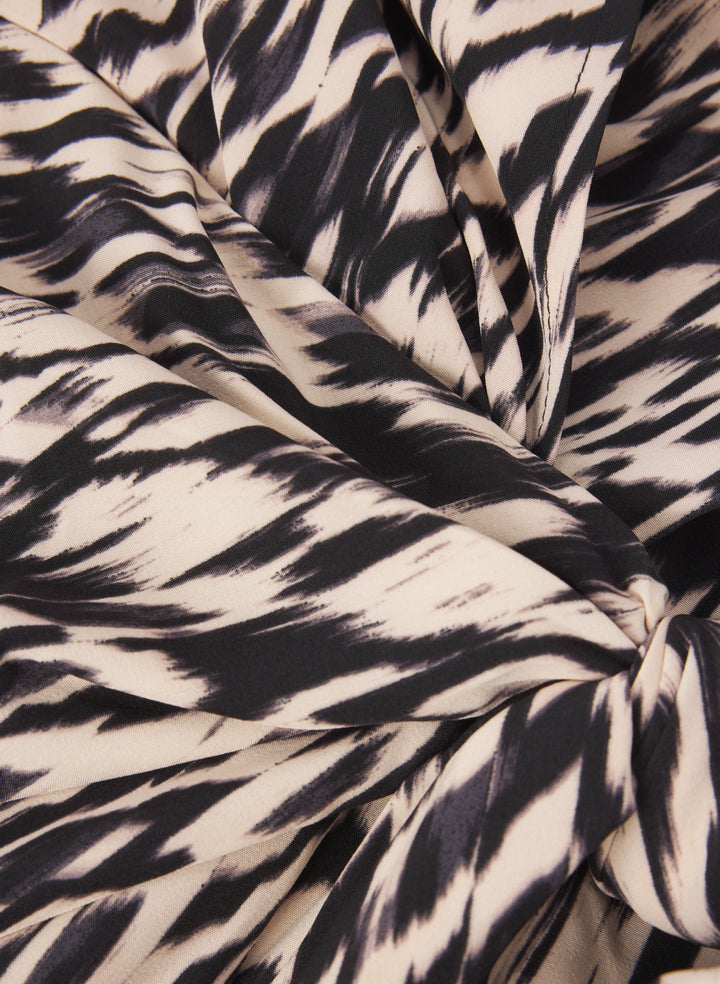 Abstract Tie-Waist Dress
