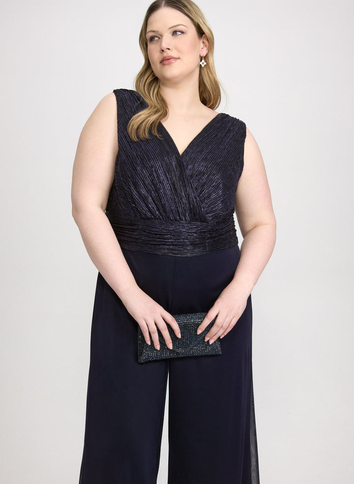 Metallic Wide-Leg Jumpsuit