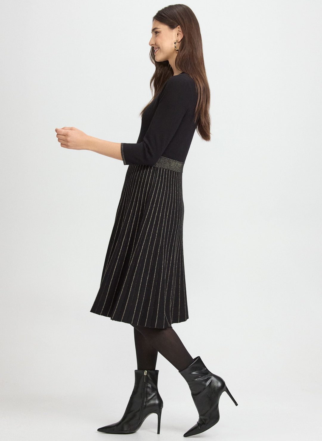 Pleated Metallic Dress