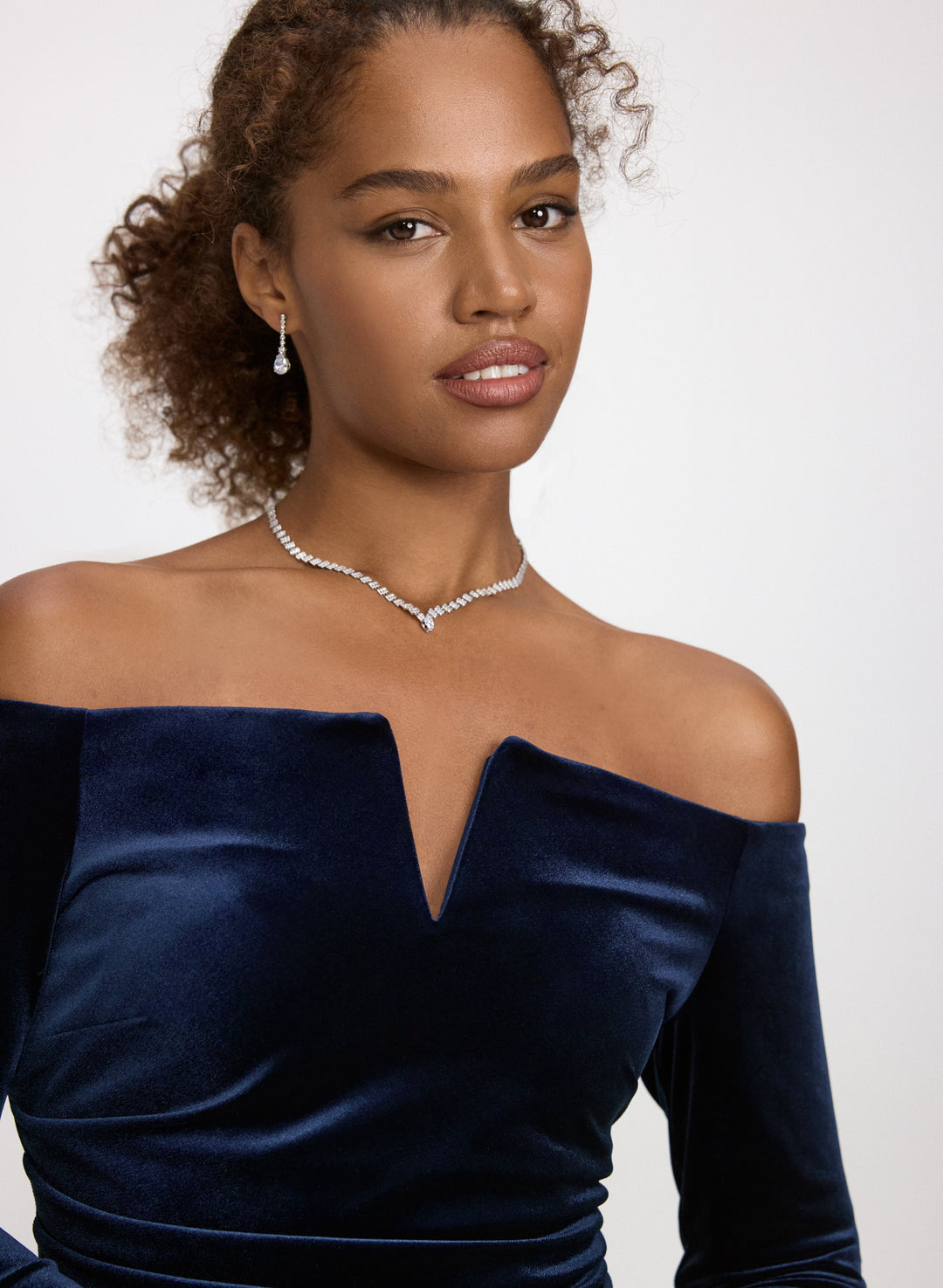 Off-the-Shoulder Velvet Dress