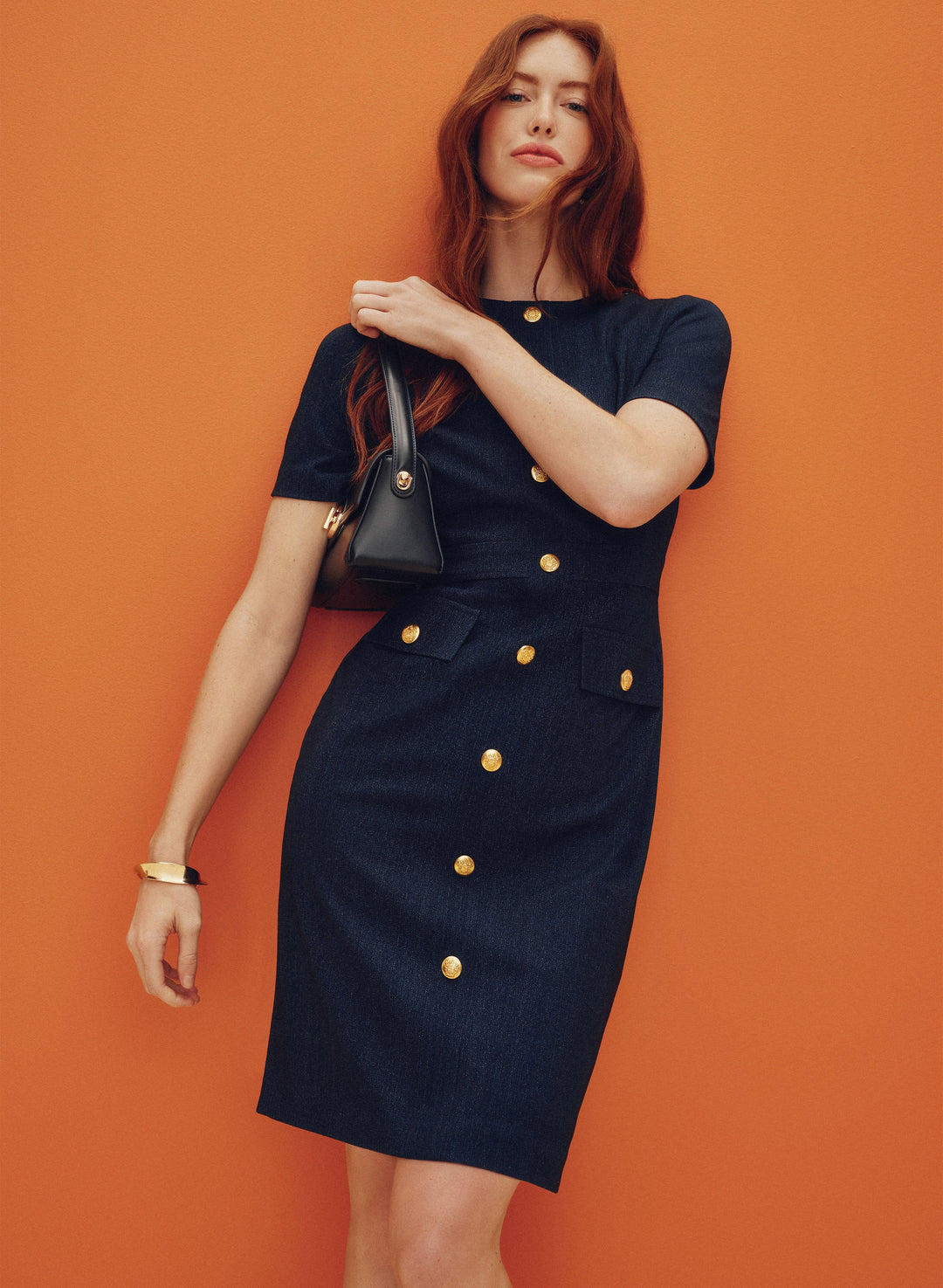Fitted Denim-Style Dress
