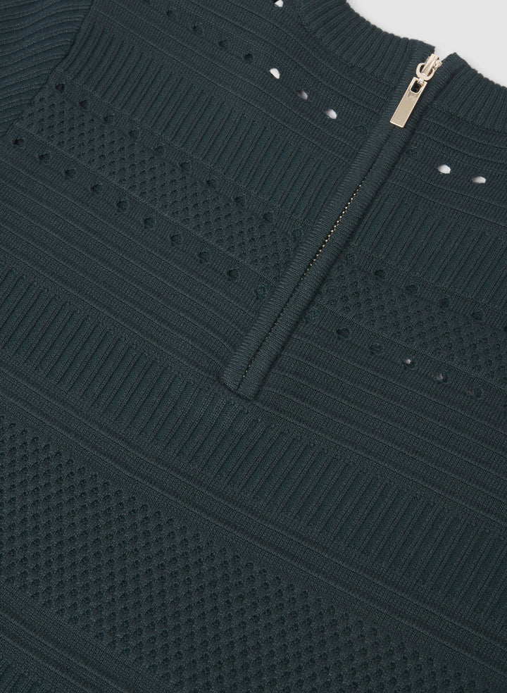Pointelle Detail Knit Dress