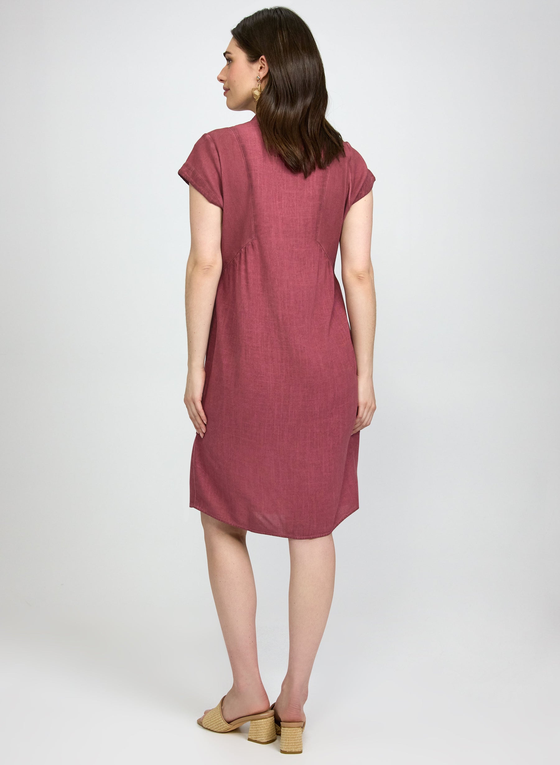 Linen-Blend Pocket Dress