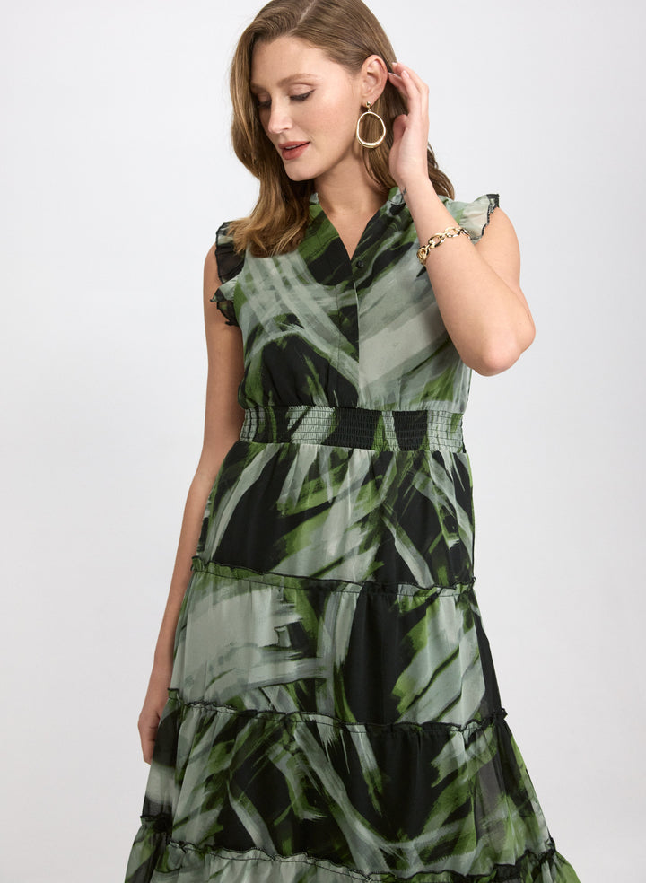 Abstract Tiered Dress