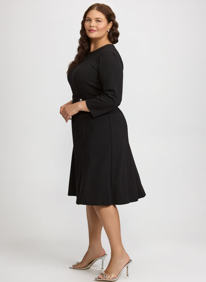 Buttoned-Tab Detail Dress