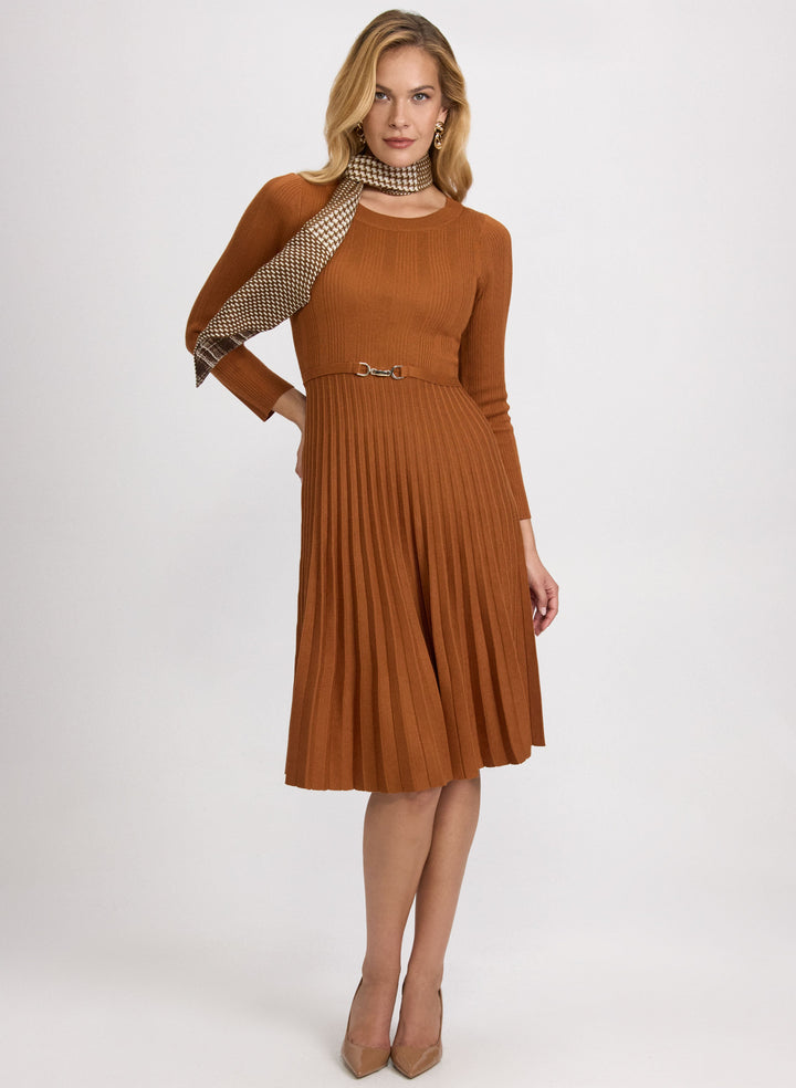 Pleated Knit Dress