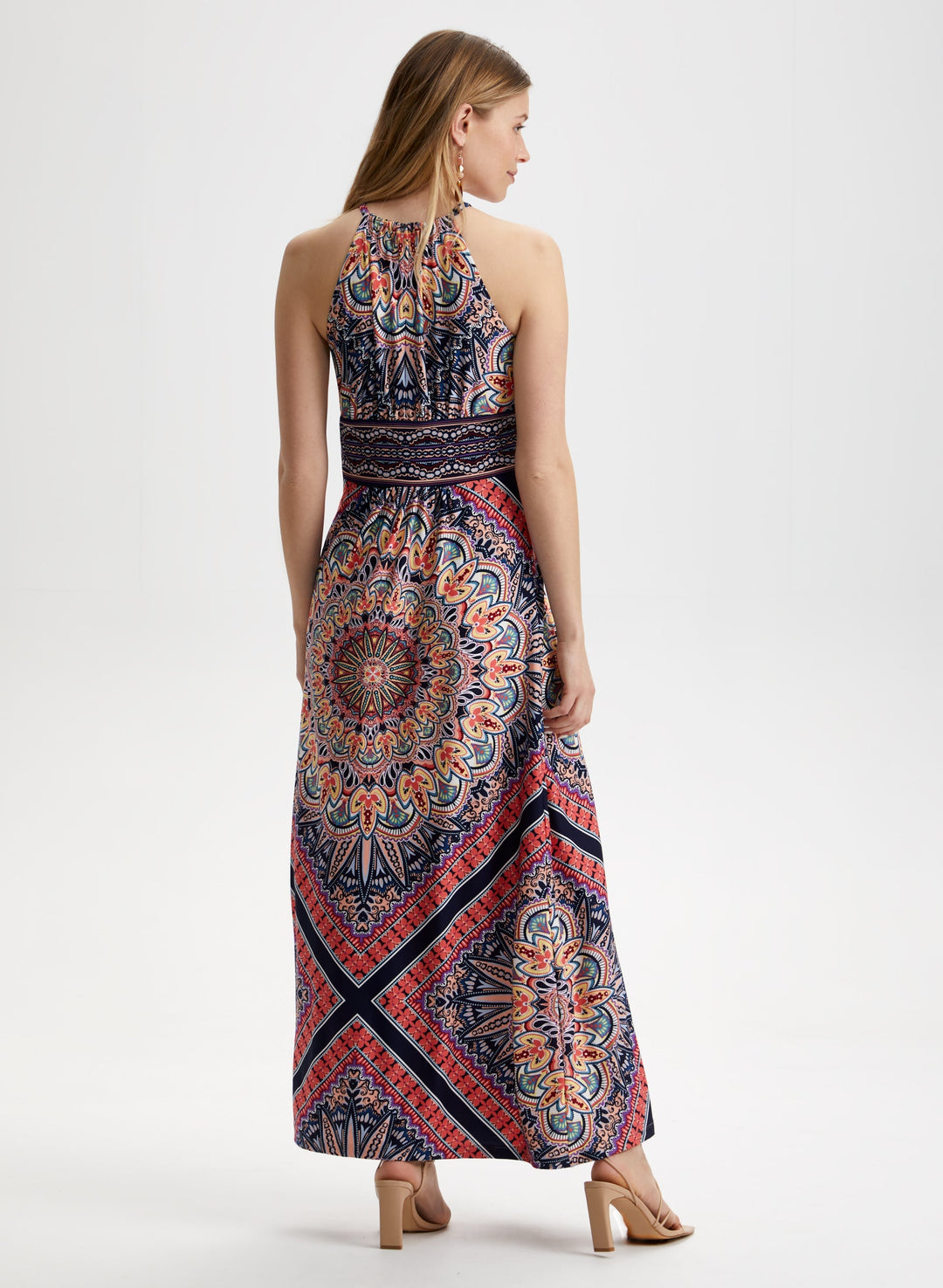 Floral Tile Motif Maxi Dress