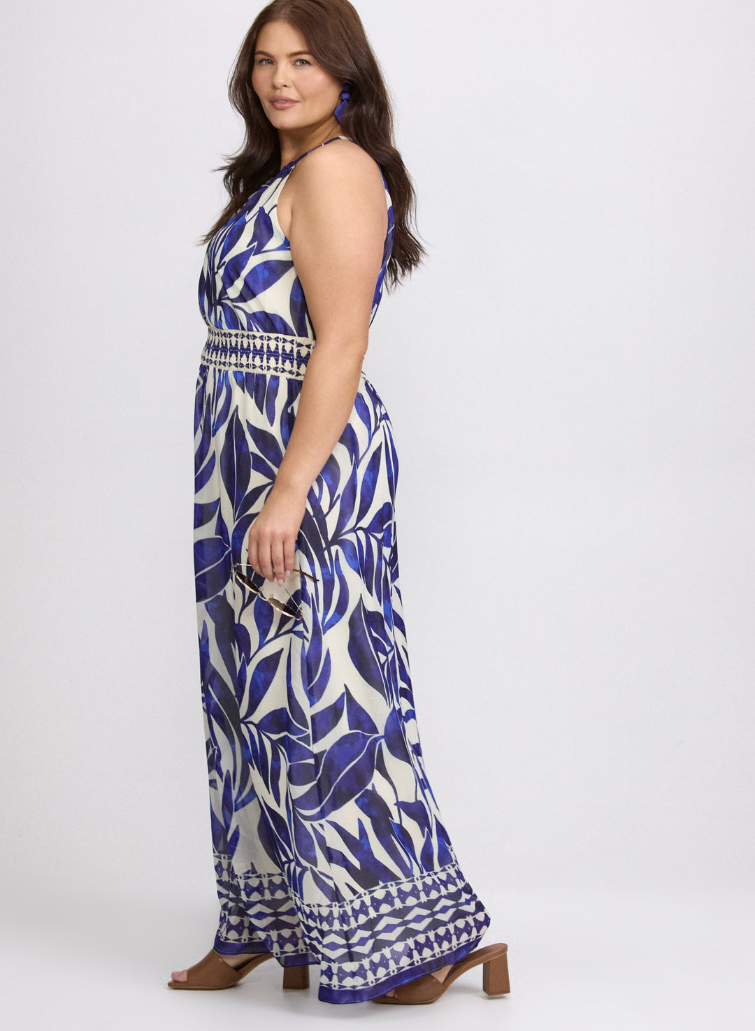 Printed Halter Neck Maxi Dress
