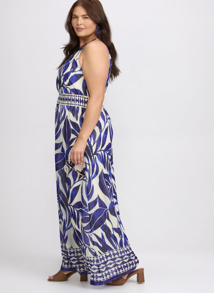 Printed Halter Neck Maxi Dress