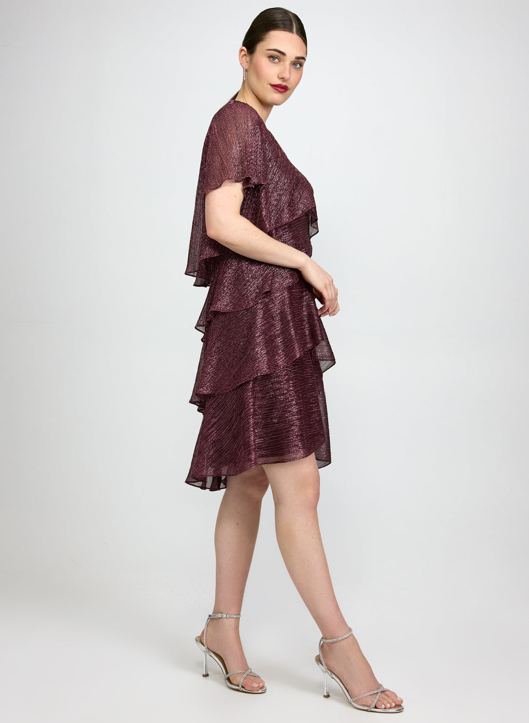 Tiered Metallic Dress