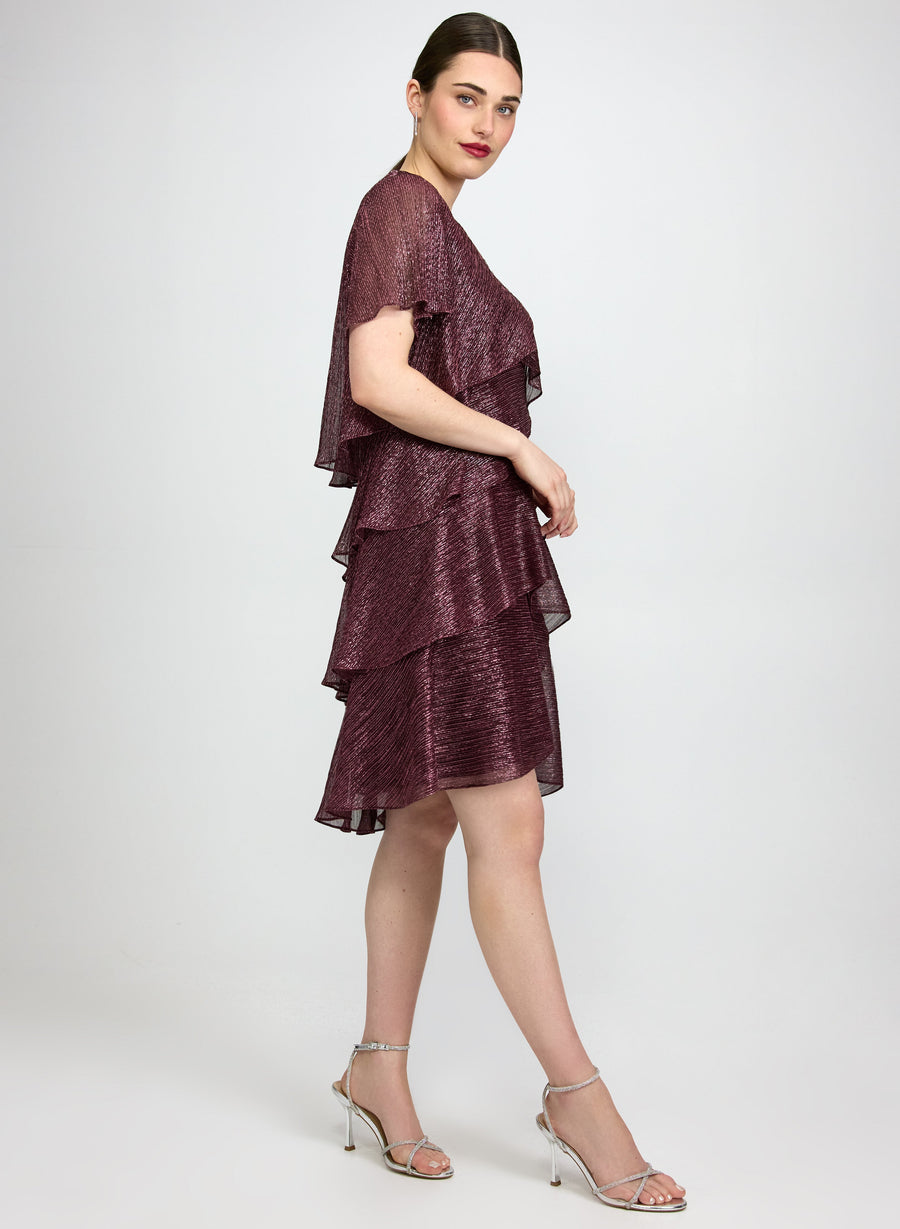 Tiered Metallic Dress