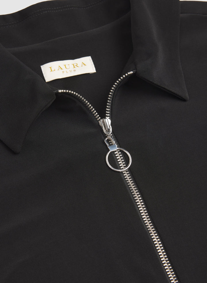Half-Zip Jersey Dress