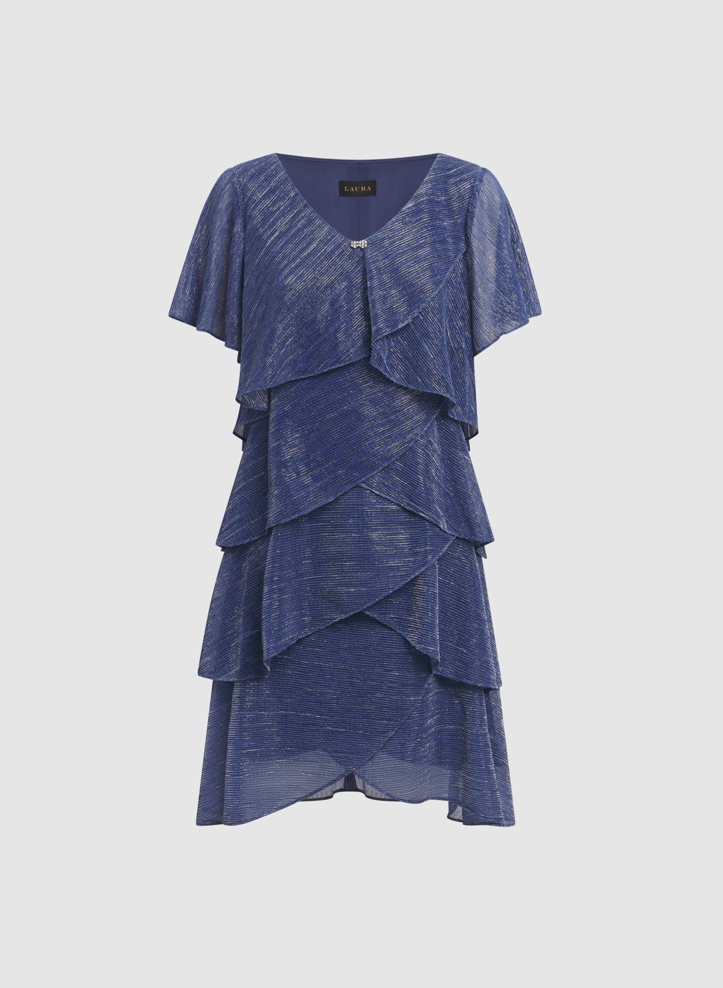 Tiered Metallic Dress