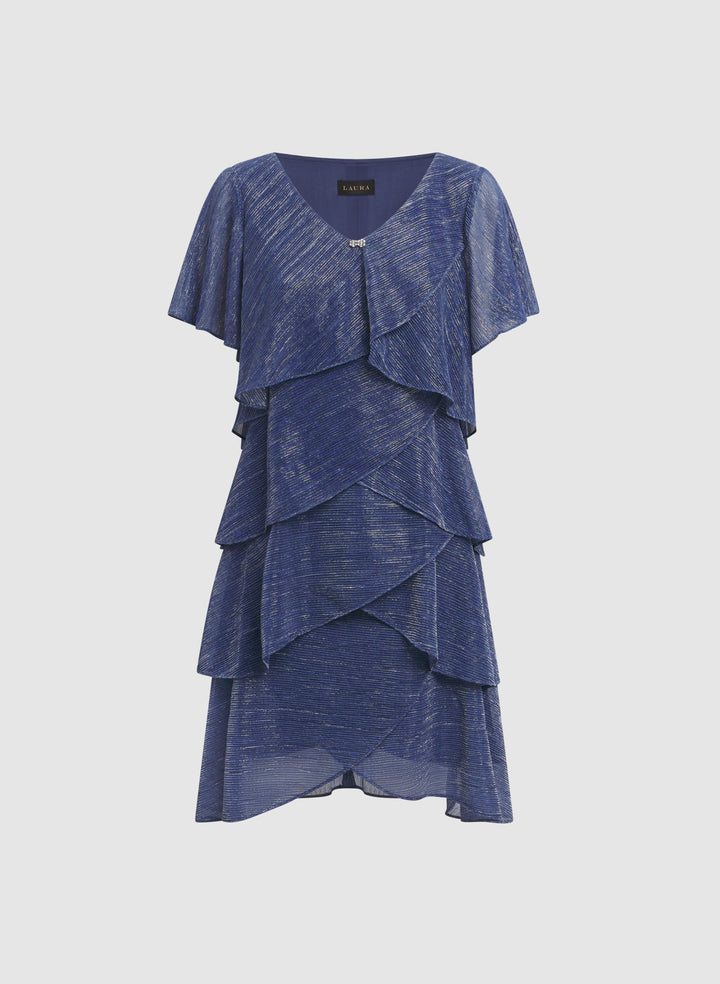 Tiered Metallic Dress