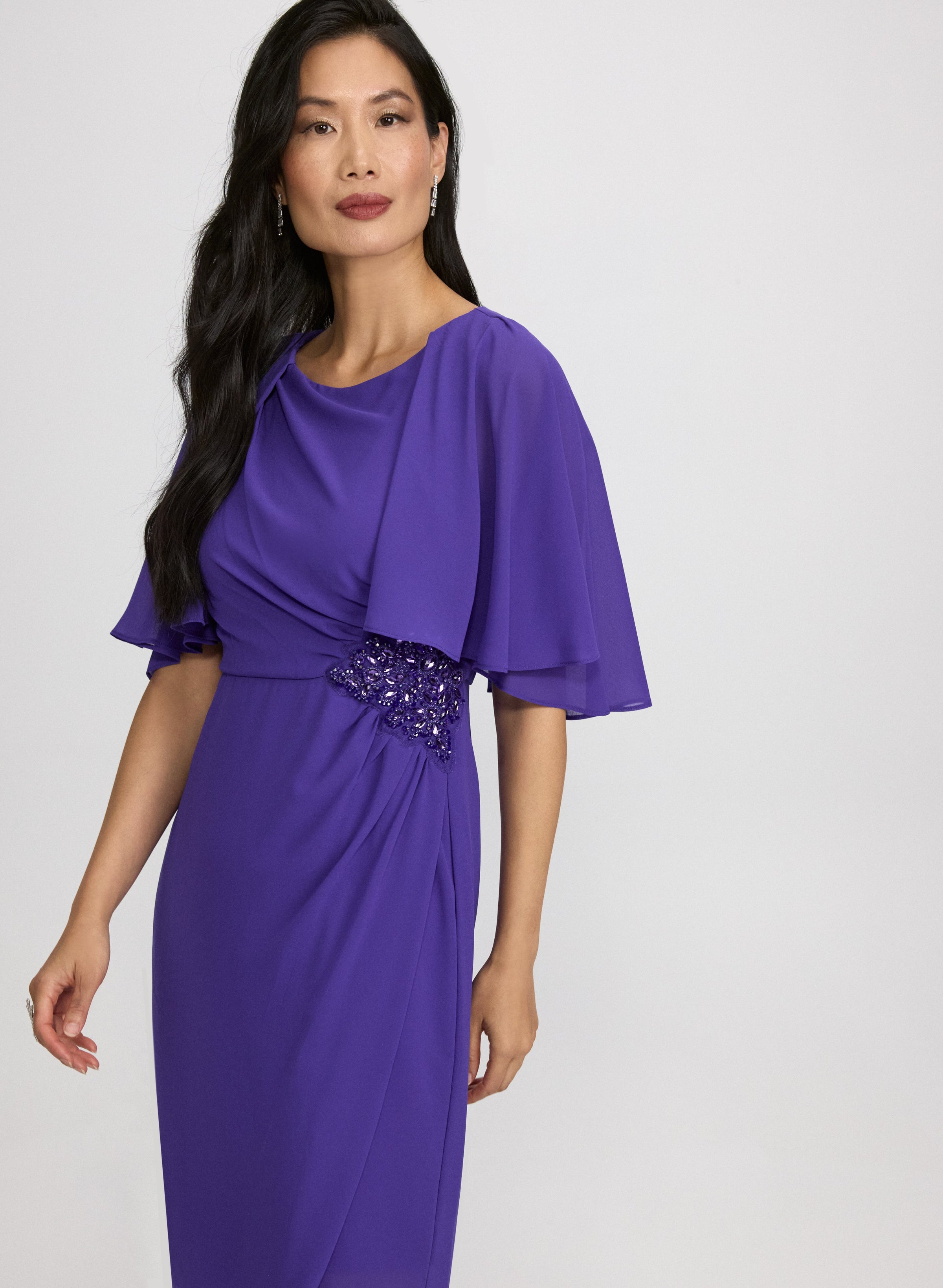 Chiffon Capelet Dress