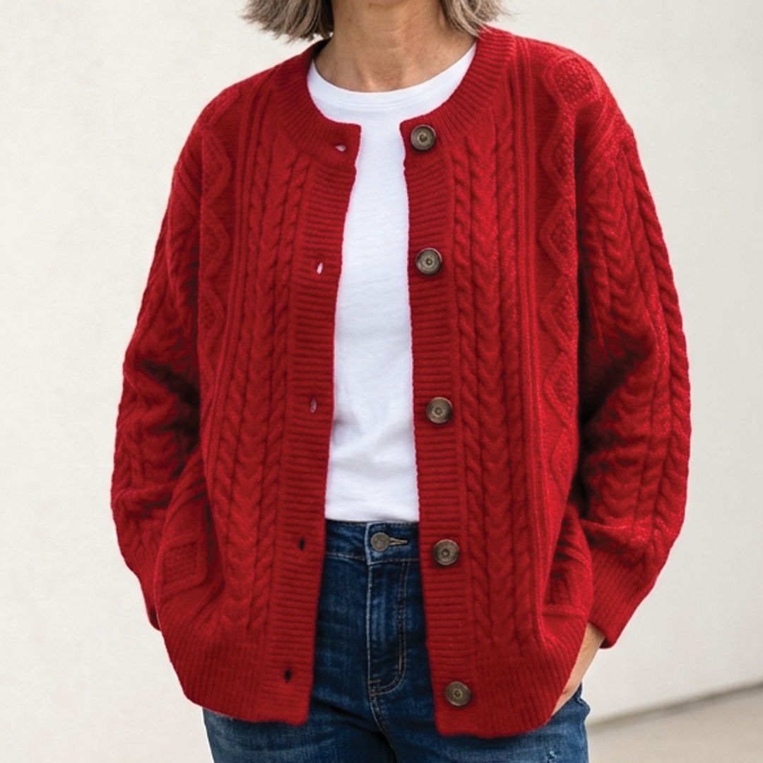 Audrey - Oversized Cable Knit Cardigan