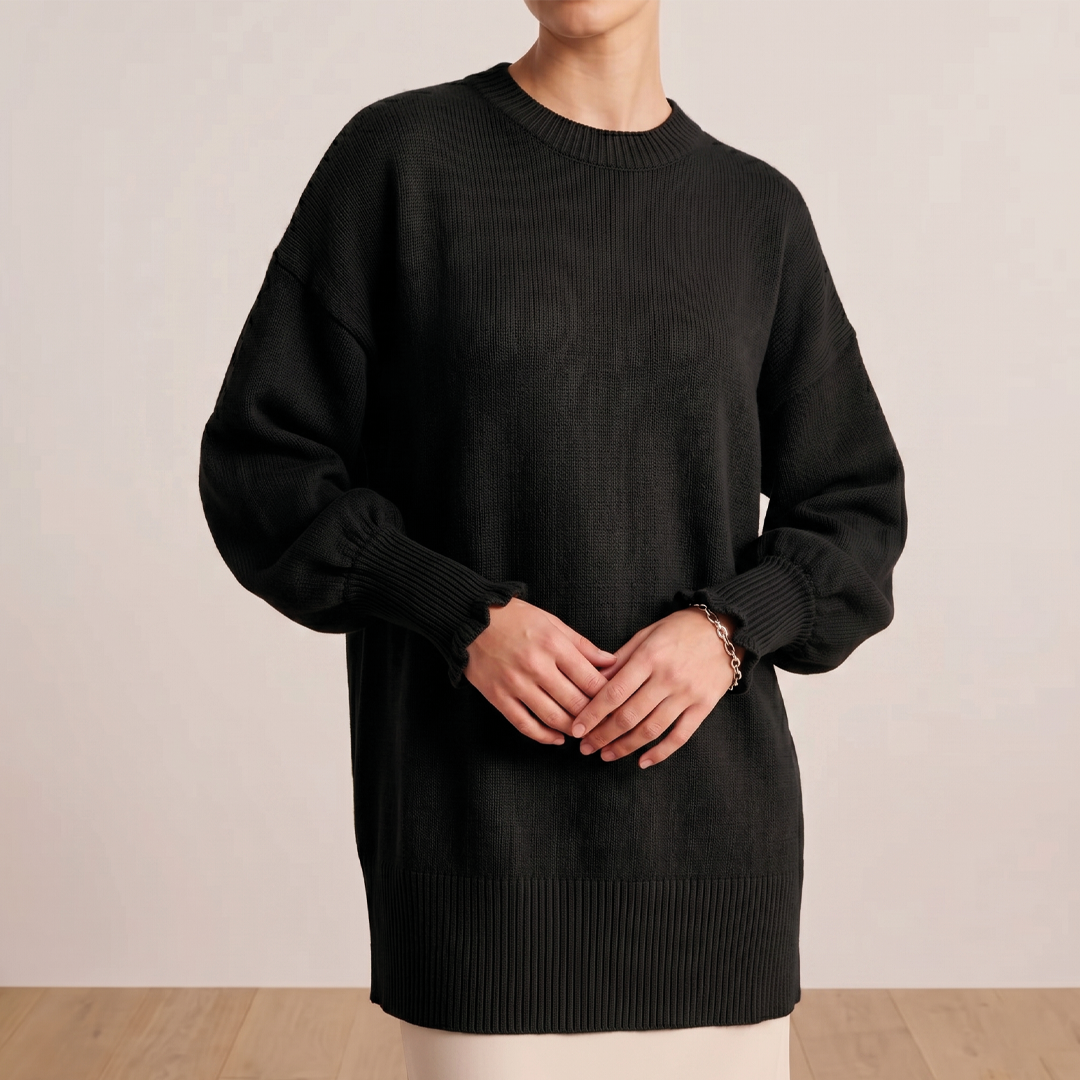 Clara - Oversized Batwing Knit Poncho