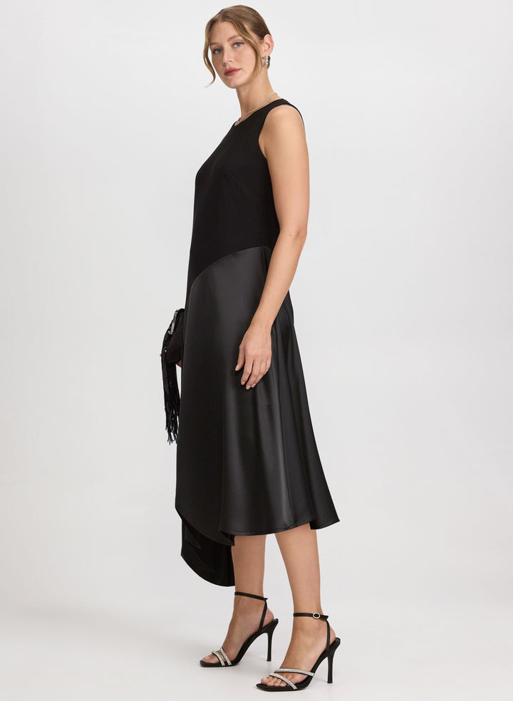 Satin Detail A-Line Dress