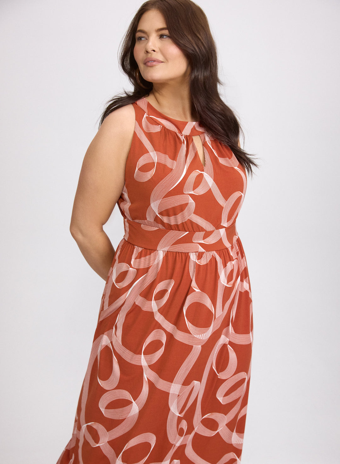 Swirl Printed Maxi Dress