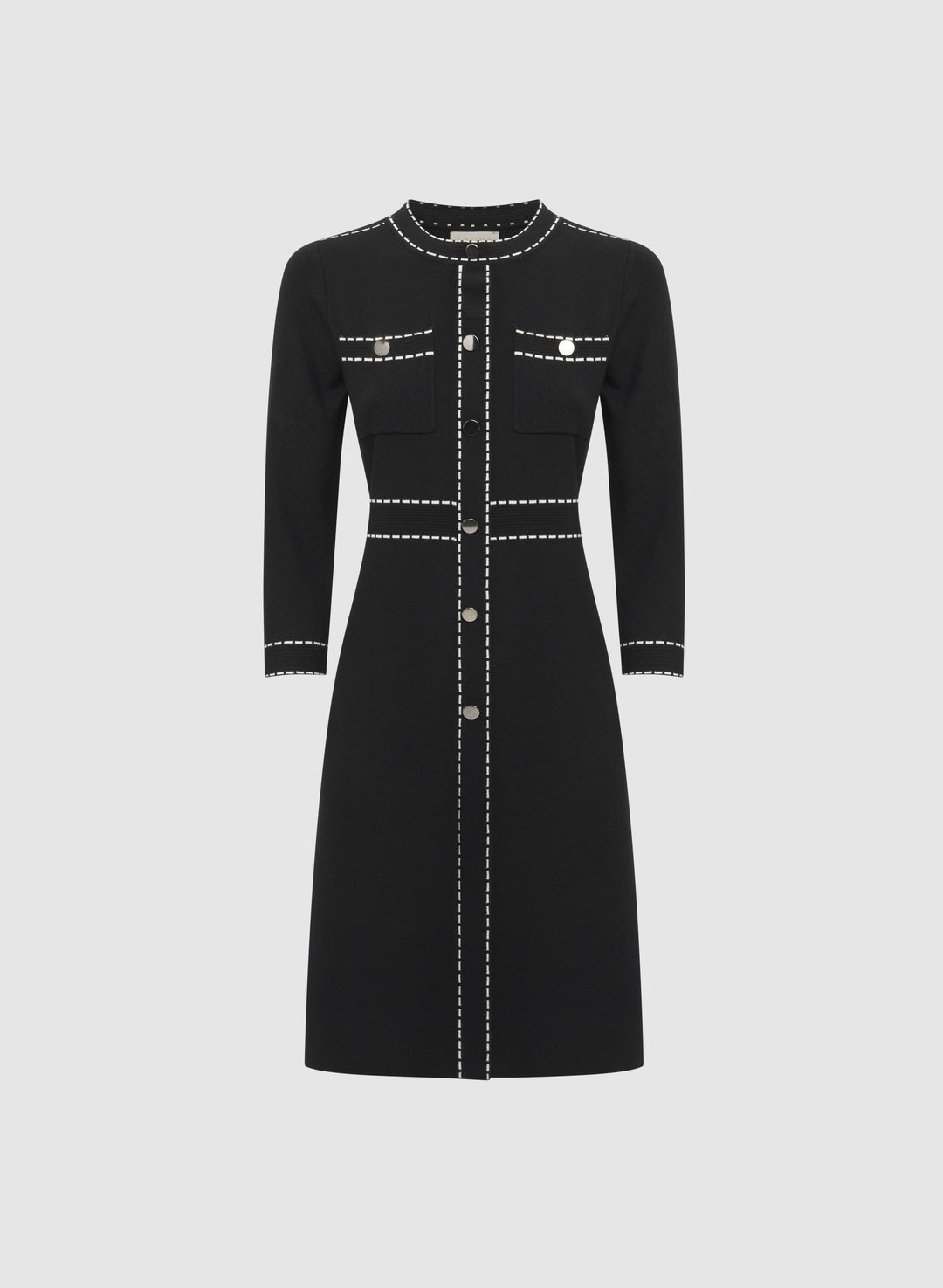 Contrast Stitch Sweater Dress