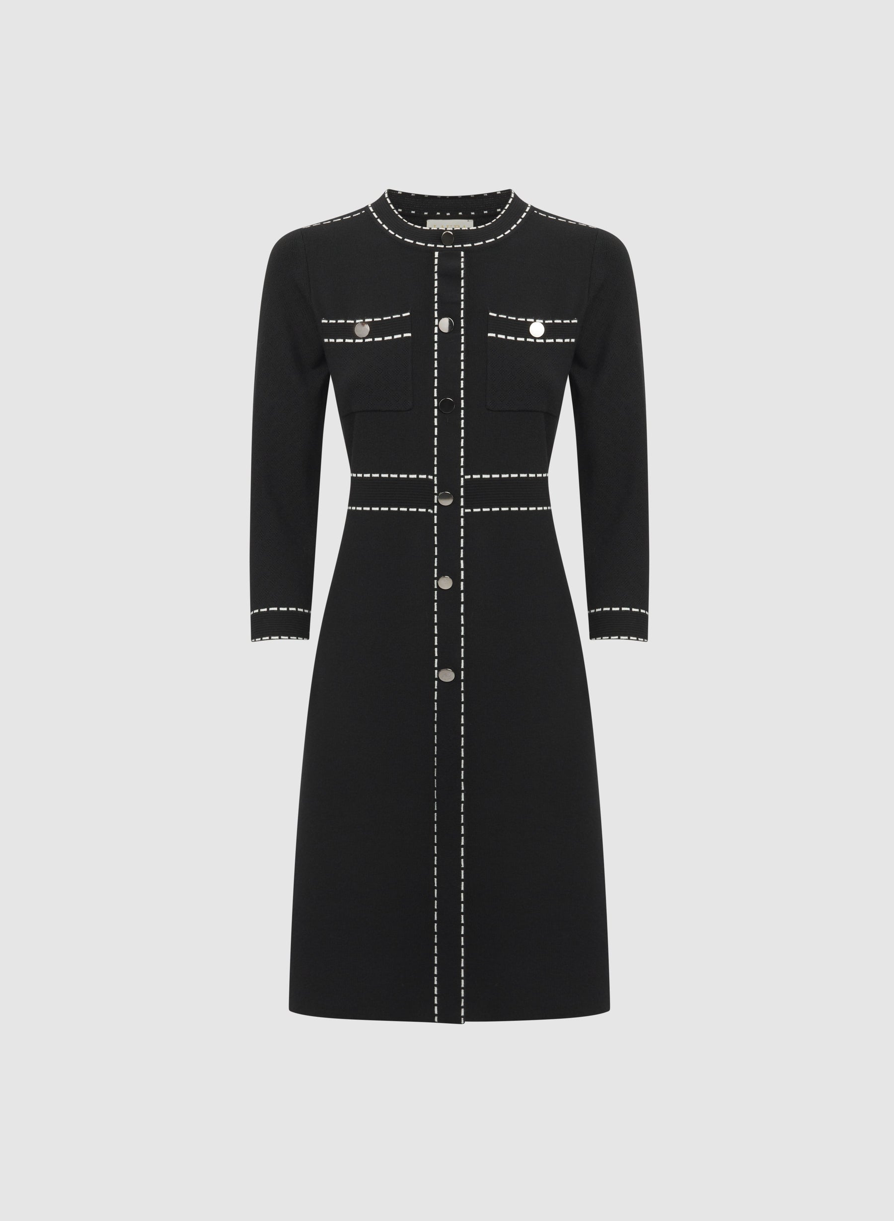Contrast Stitch Sweater Dress