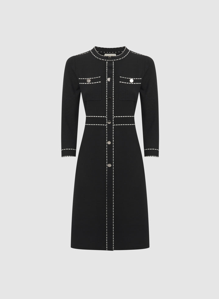 Contrast Stitch Sweater Dress