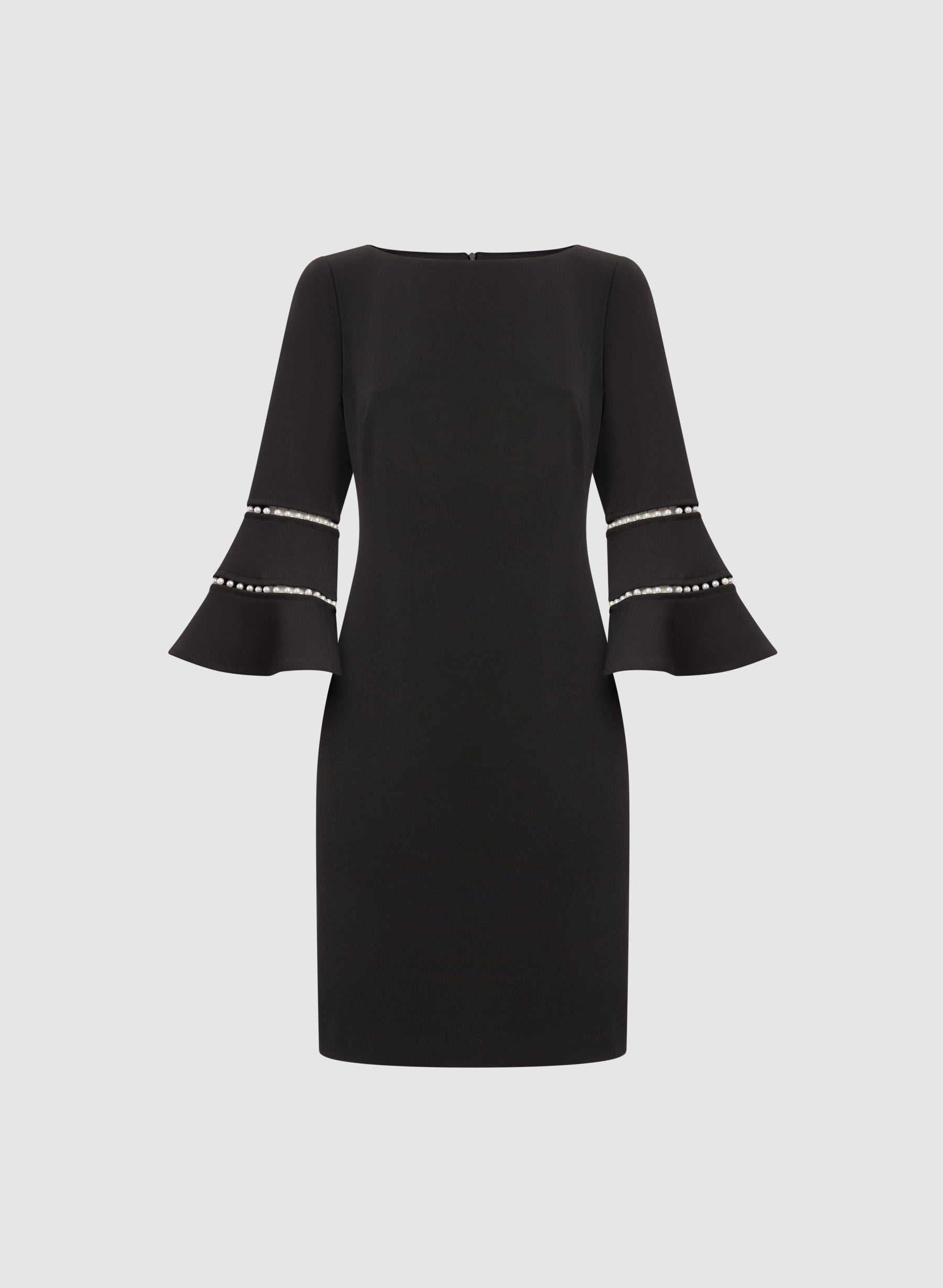 Pearl Embellished Bell Sleeve Dress