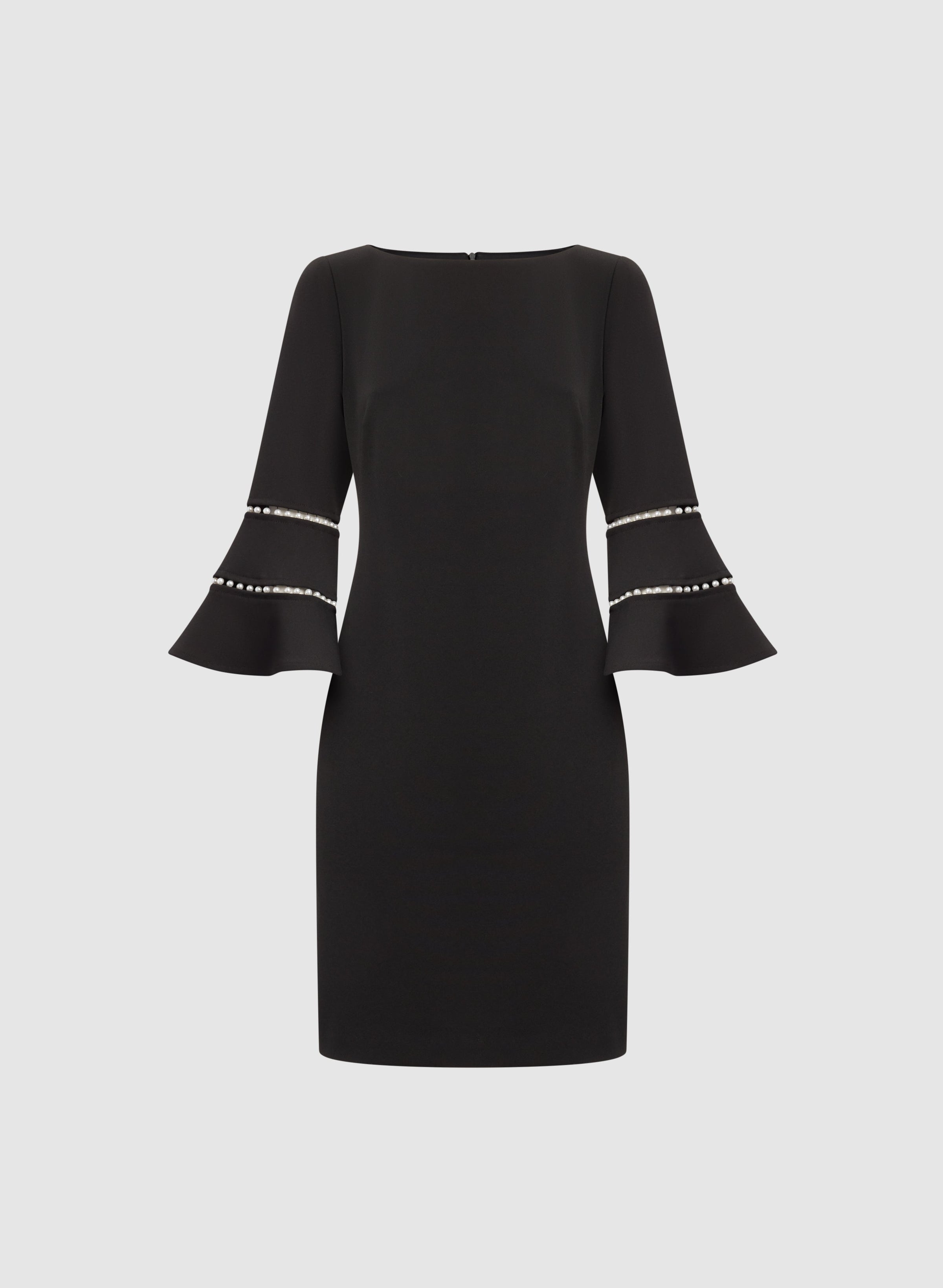 Pearl Embellished Bell Sleeve Dress