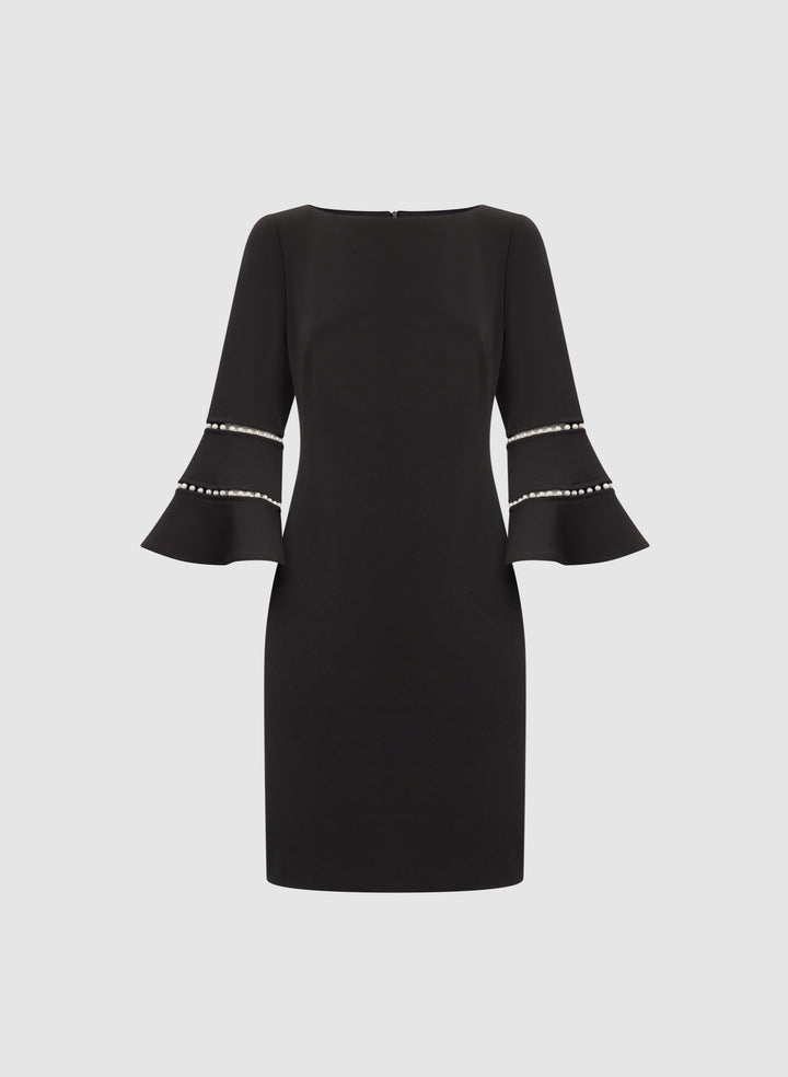 Pearl Embellished Bell Sleeve Dress