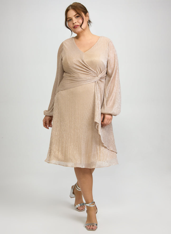 Crinkle Metallic Dress