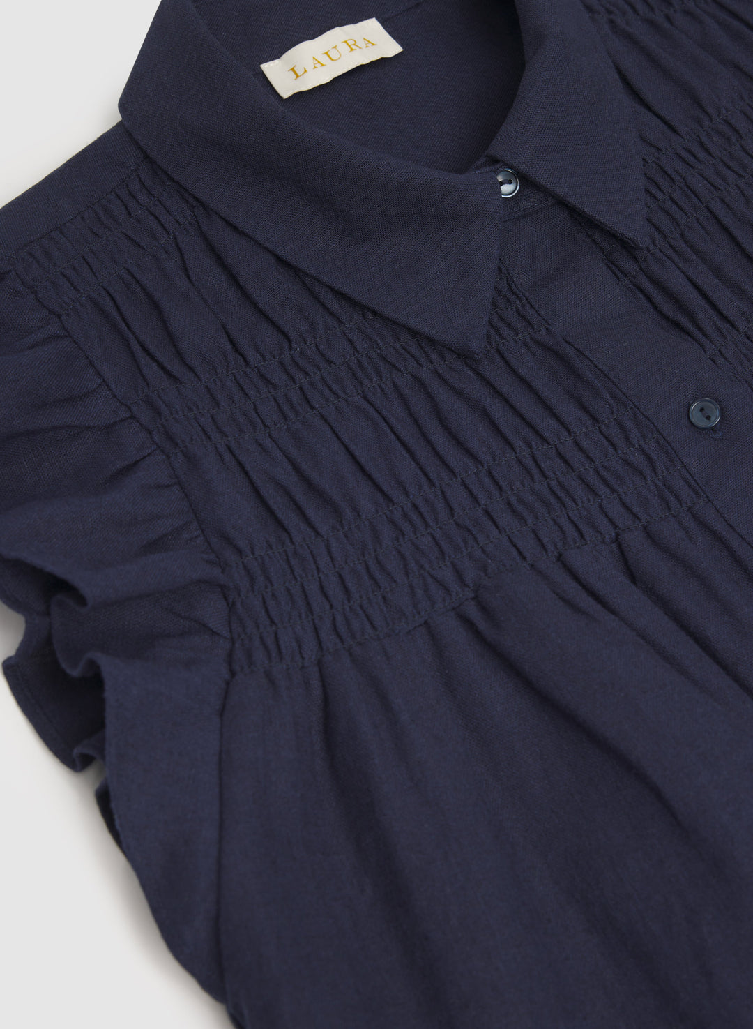 Linen-Blend Button-Down Dress