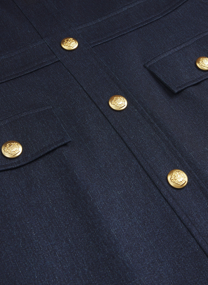 Fitted Denim-Style Dress