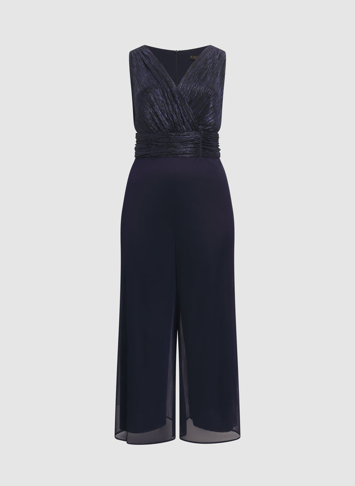 Metallic Wide-Leg Jumpsuit