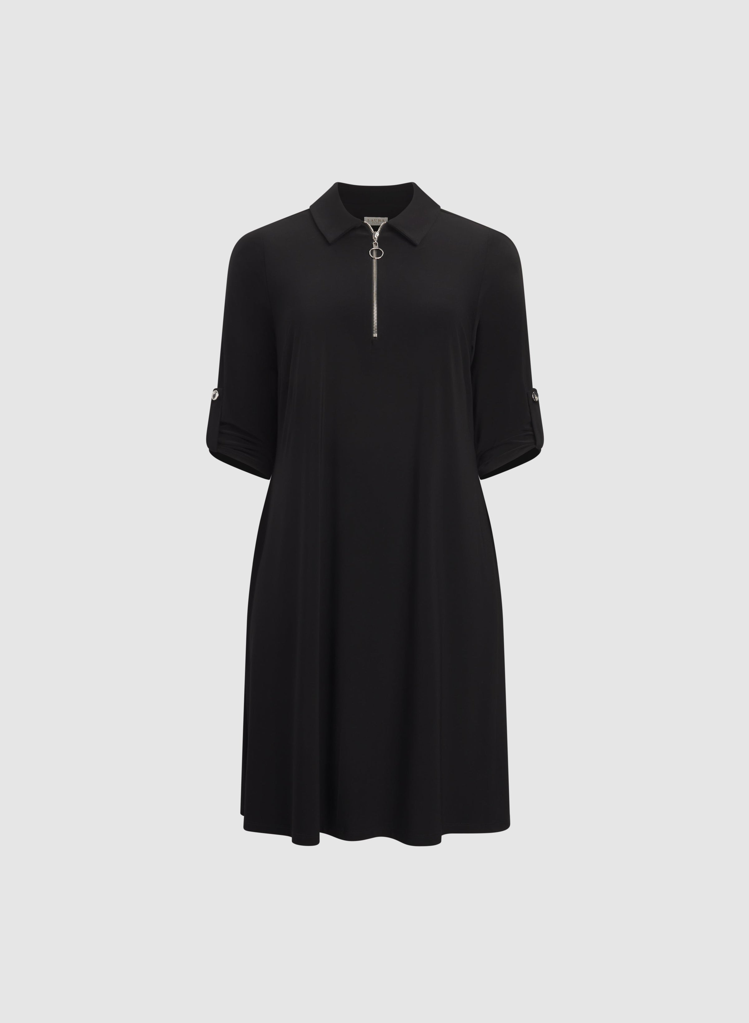 Half-Zip Jersey Dress
