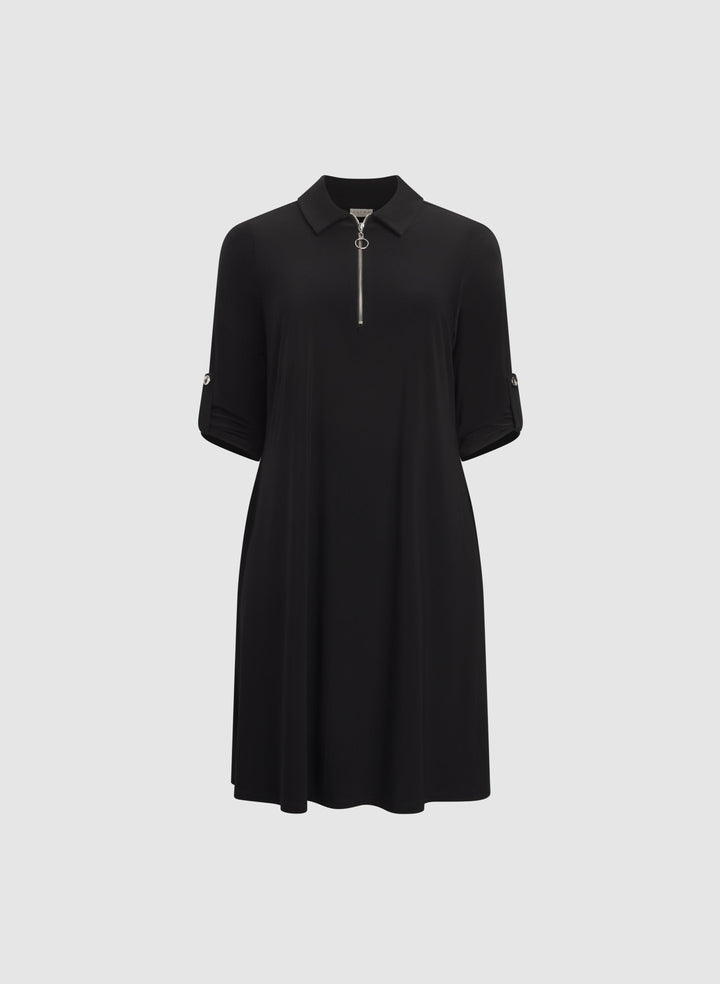 Half-Zip Jersey Dress