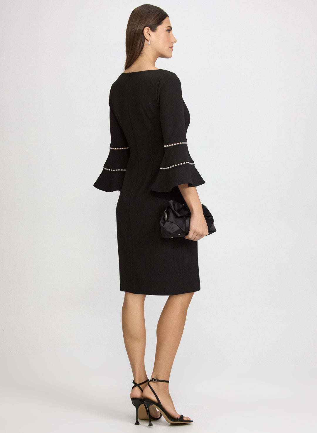 Pearl Embellished Bell Sleeve Dress