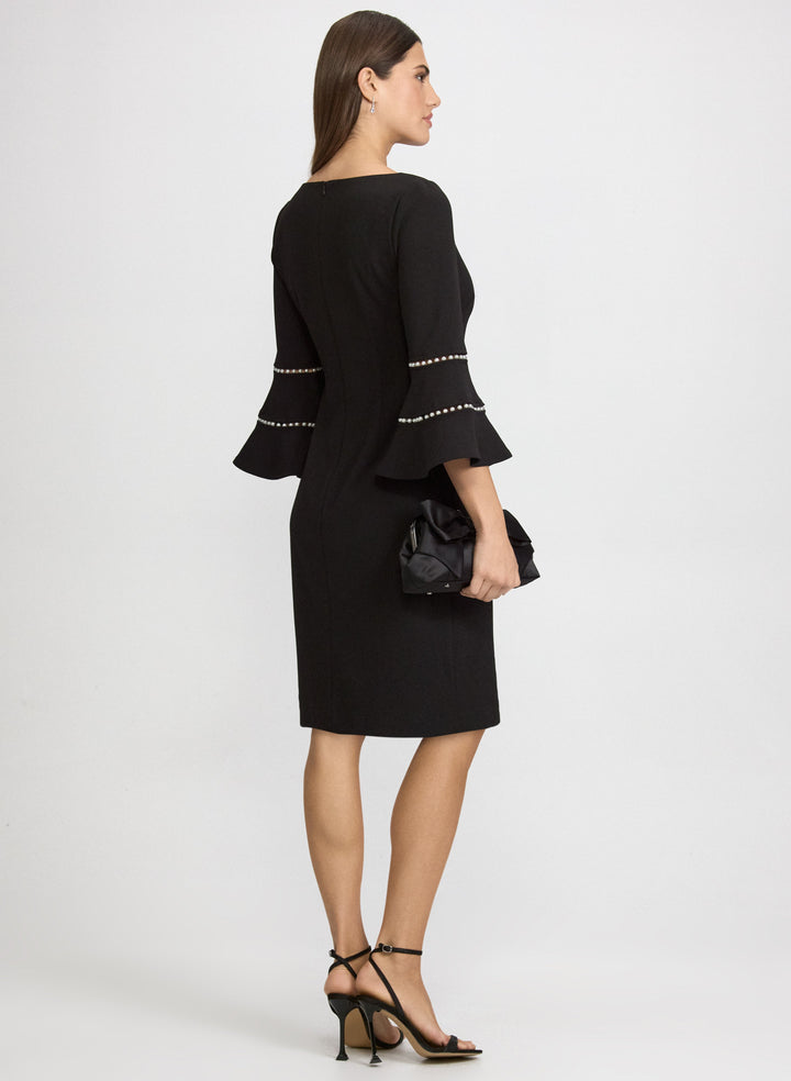 Pearl Embellished Bell Sleeve Dress