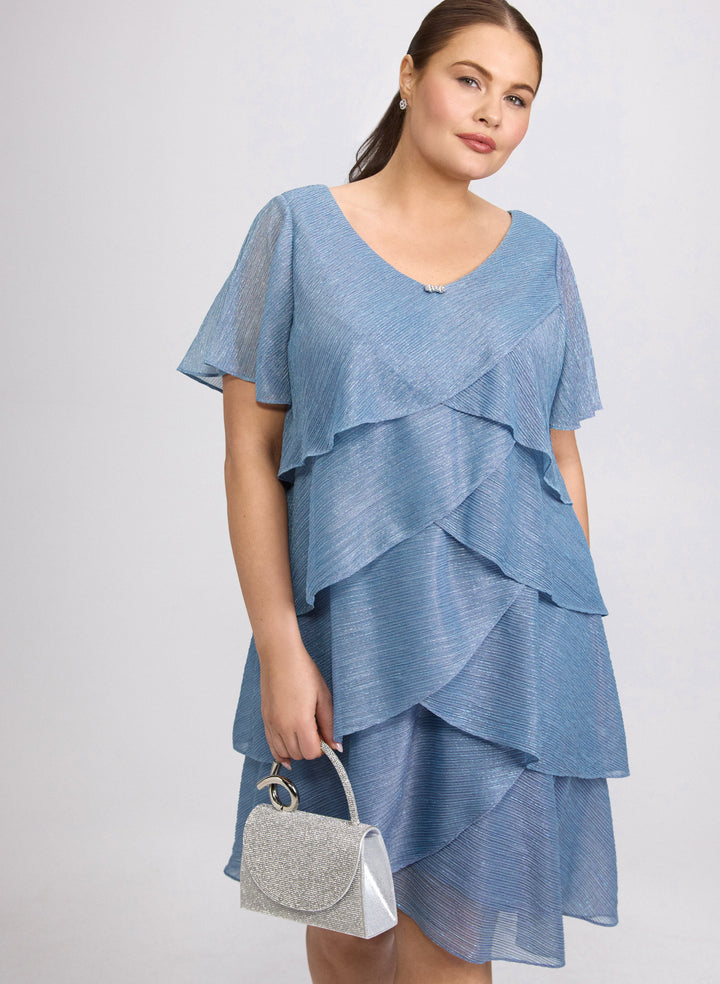 Layered Metallic Dress