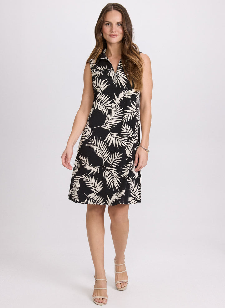 Palm Print Jersey Dress