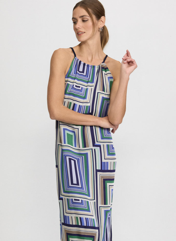 Geometric Halter Neck Dress