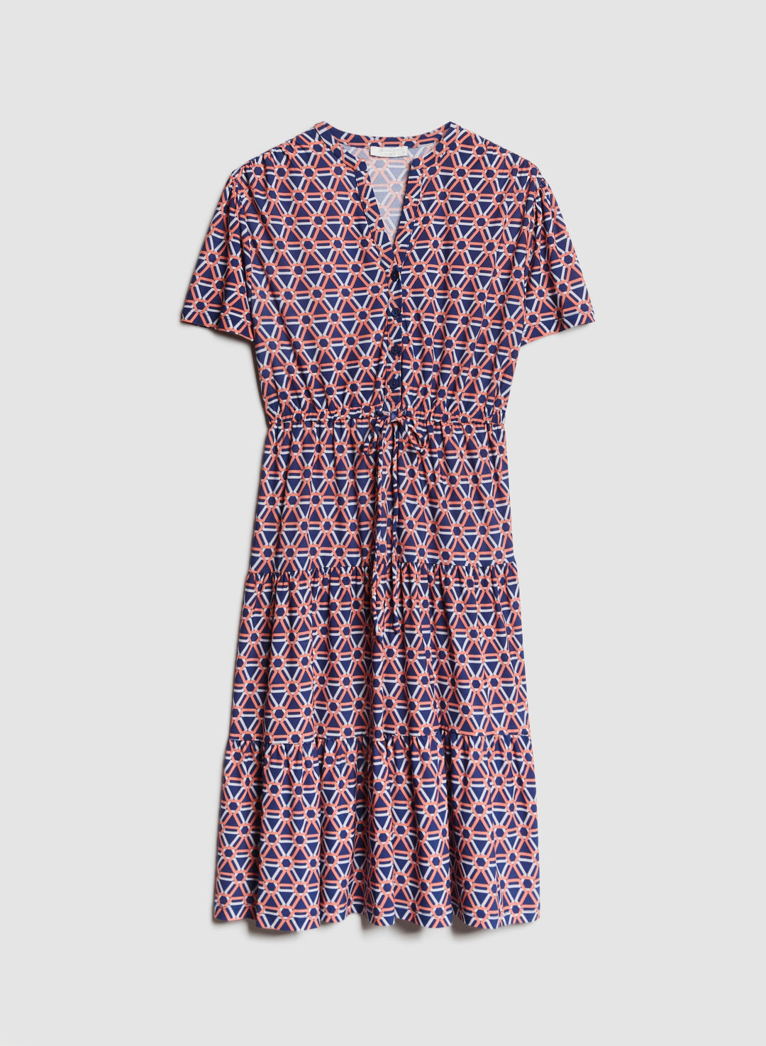 Geometric Print Tiered Midi Dress