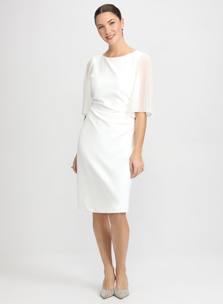 Pleated Chiffon Sleeve Dress