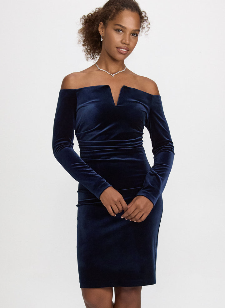 Off-the-Shoulder Velvet Dress